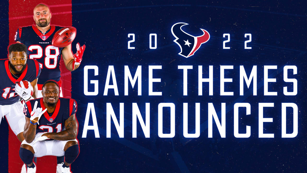 The Houston Texans today are announcing the themes for each home game of  the 2022 Season.