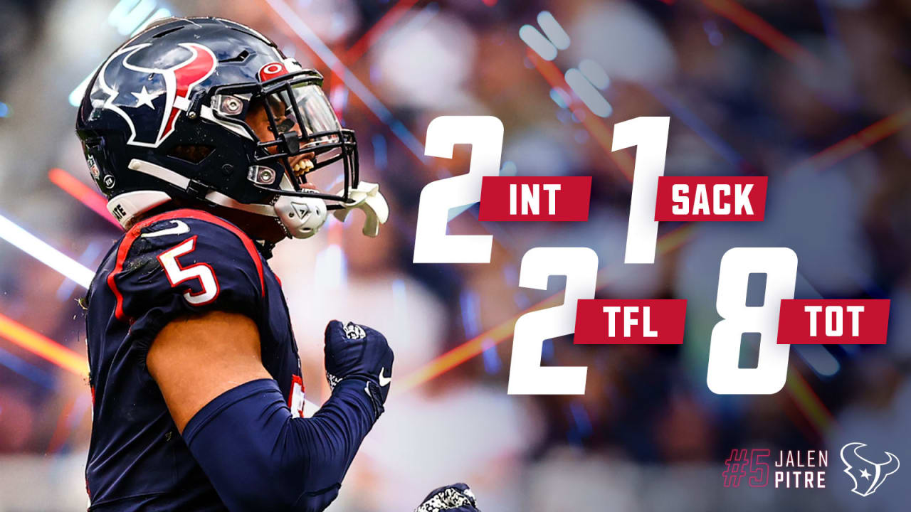 Rookie Jalen Pitre picked off two passes, registered a sack and