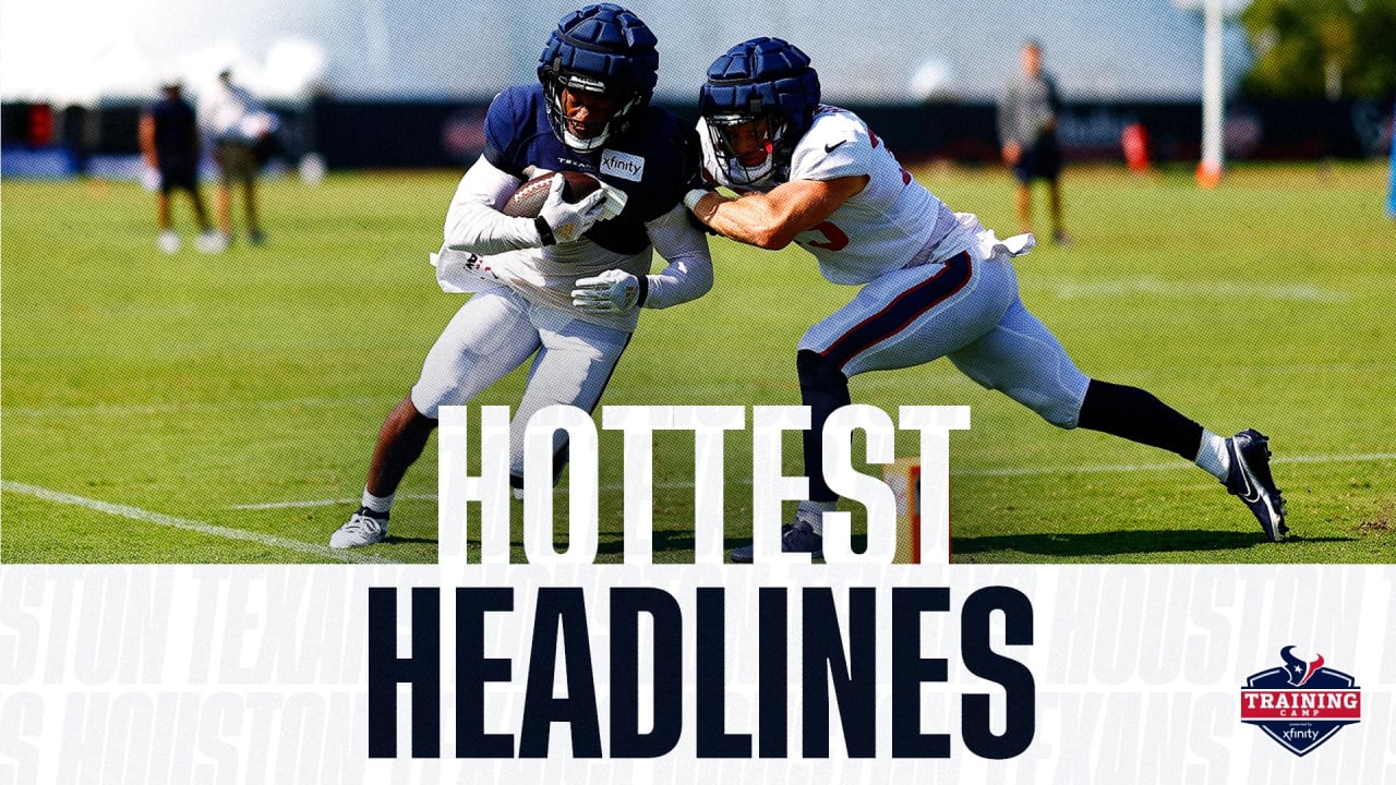 The Houston Texans first day of padded practice had a big play from Derek Stingley Jr., WWE stars and more.