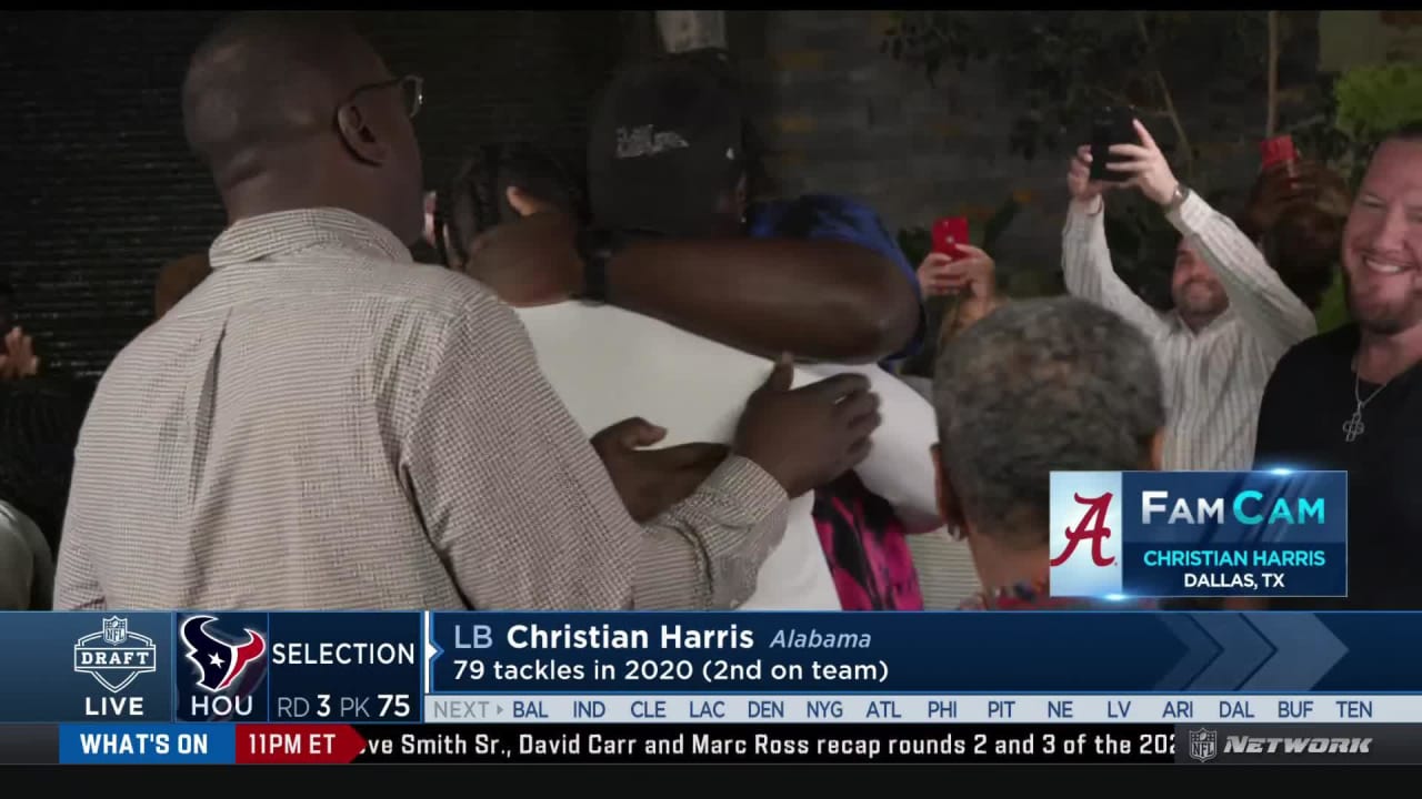 Former Alabama LB Christian Harris drafted by Houston Texans in