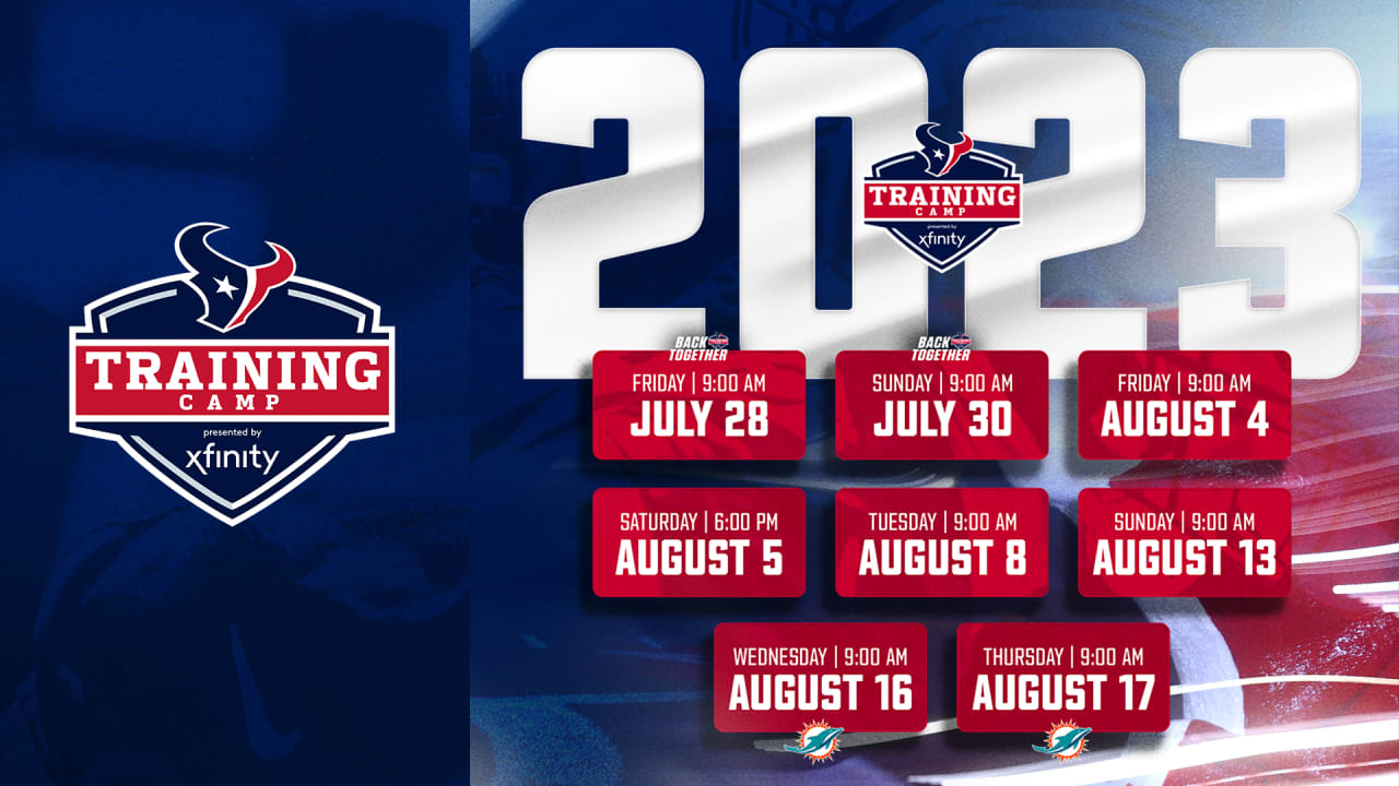 Houston Texans announce dates and times for 2023 Training Camp