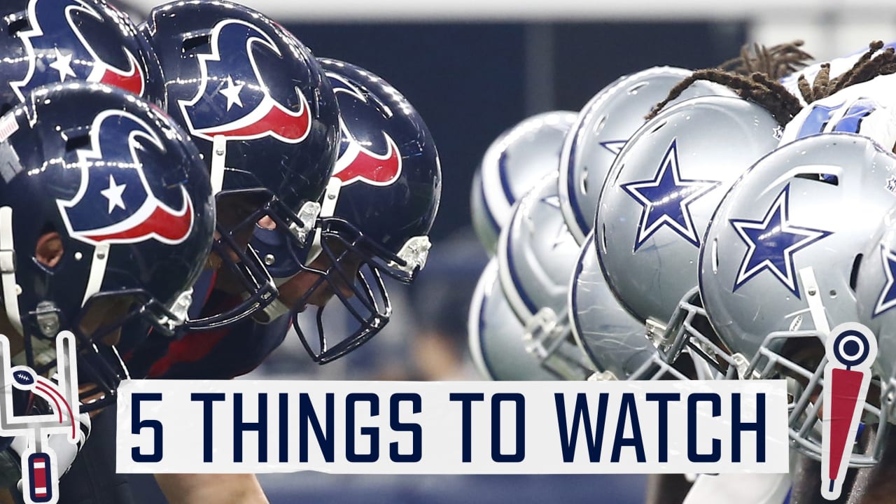 Drew Dougherty shares the top five things to watch as the Texans take on  the Cowboys in Dallas.