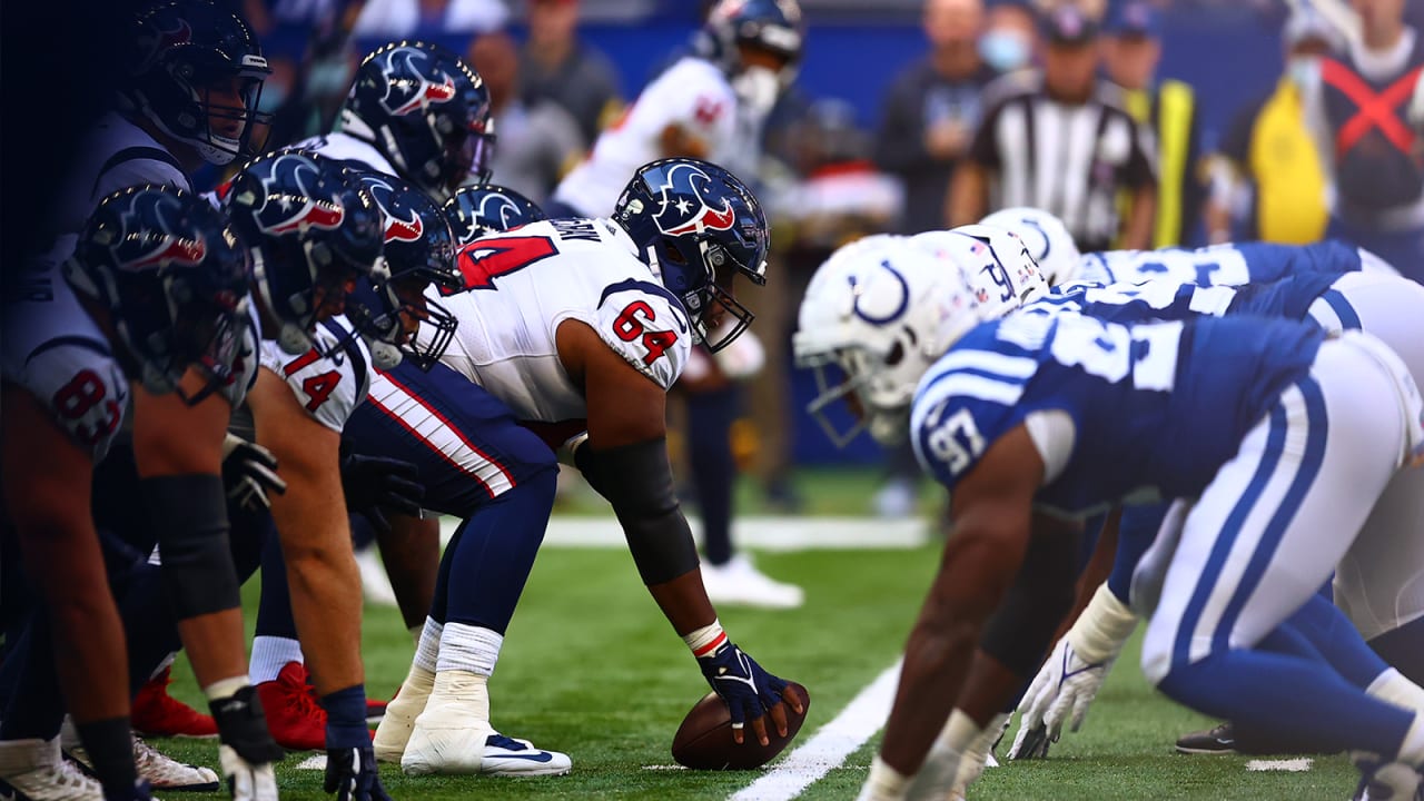 Offensive lineman (64) Justin McCray of the Houston Texans against