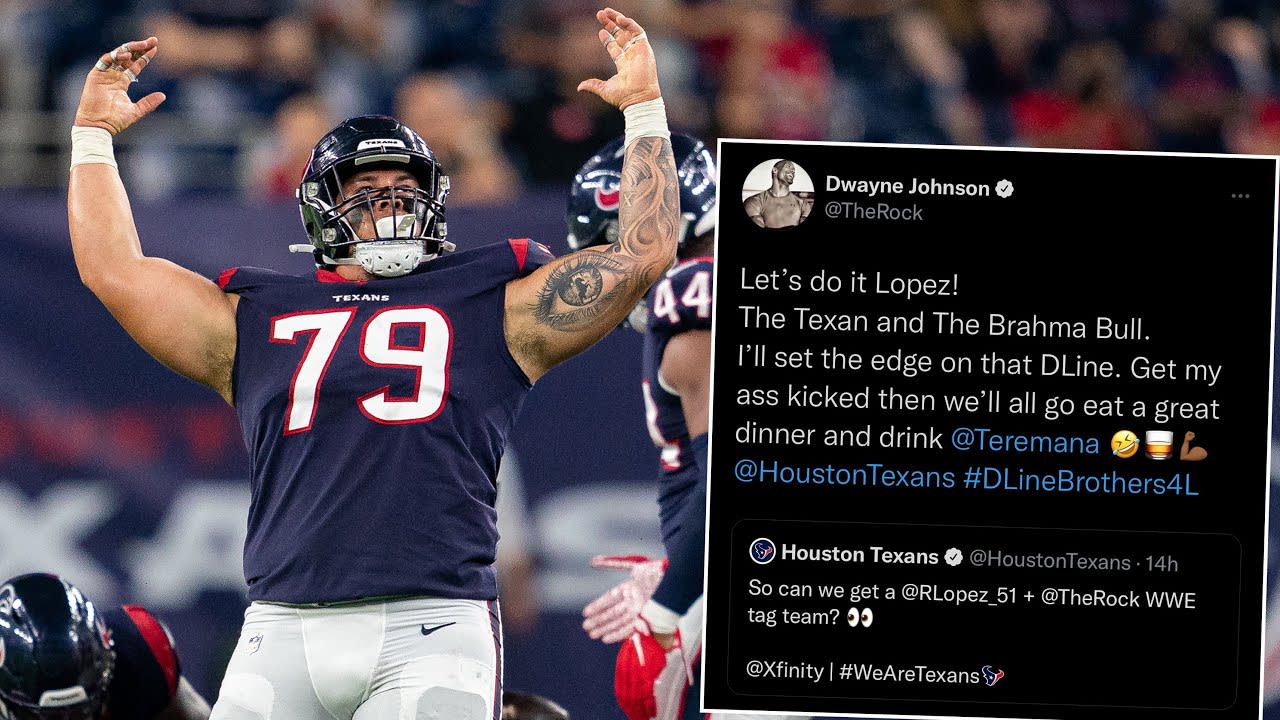 Dwayne "The Rock" Johnson gives a shout-out to rookie DL Roy Lopez on Twitter. - Vimarsana News
