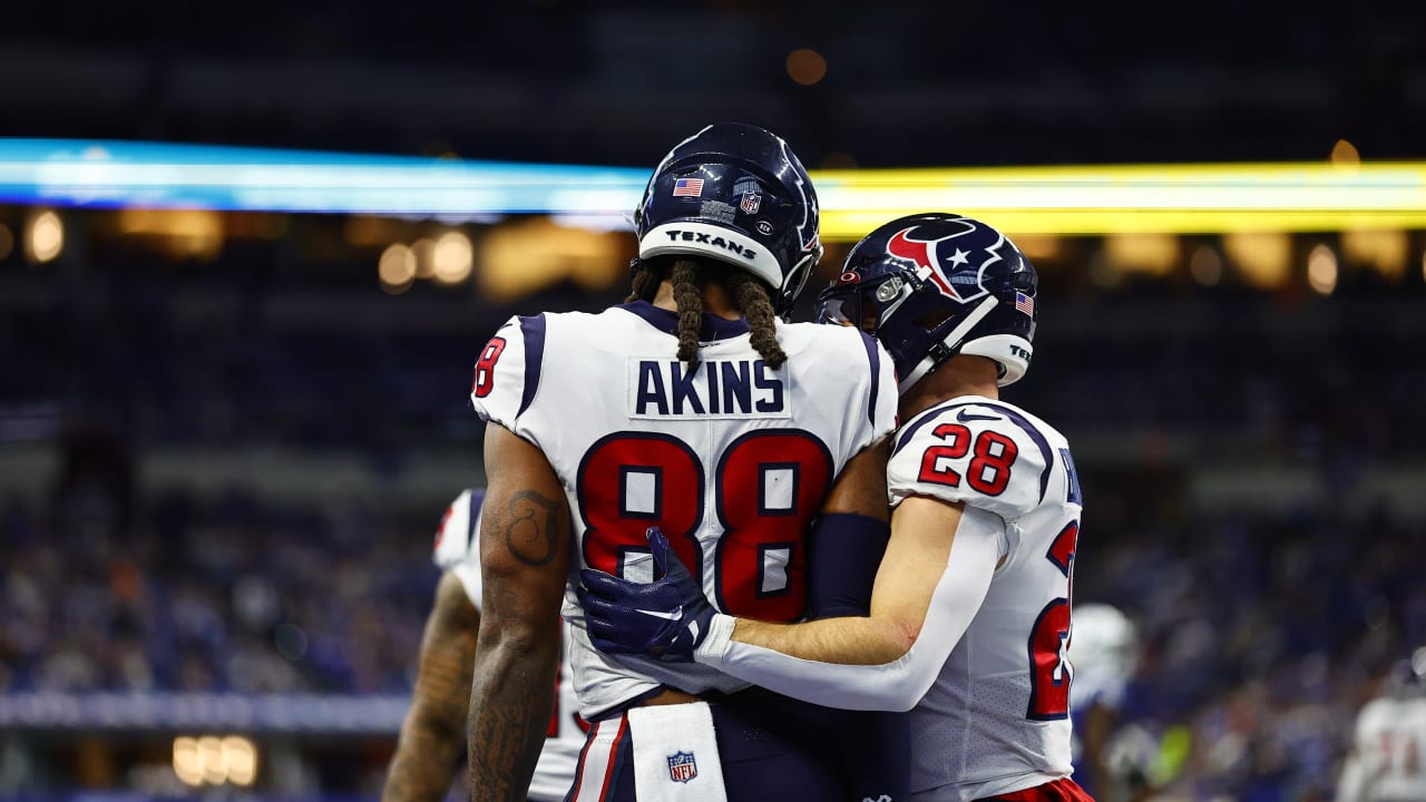 TE Jordan Akins caught a pair of touchdowns and a 2-point conversion to  help the Houston Texans beat the Indianapolis Colts in the season finale of  2022.