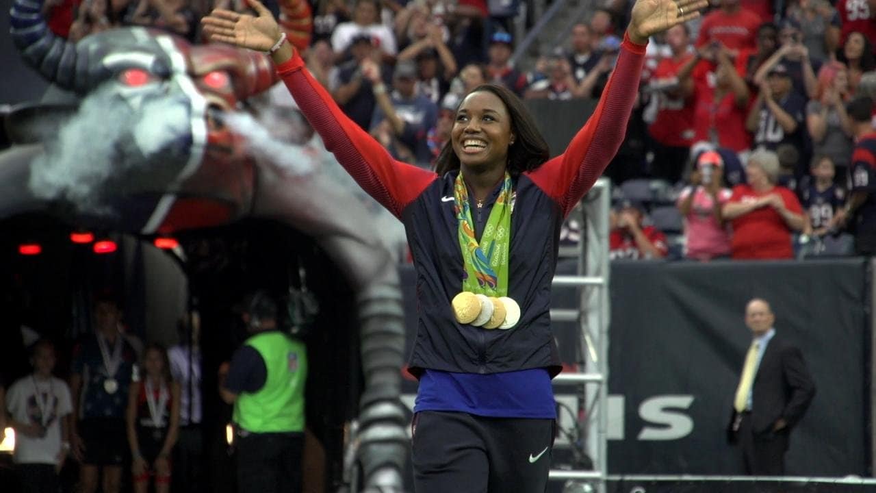 Olympian Simone Manuel at NRG Stadium