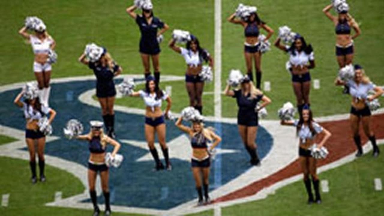 NFL cheerleaders give a salute to service