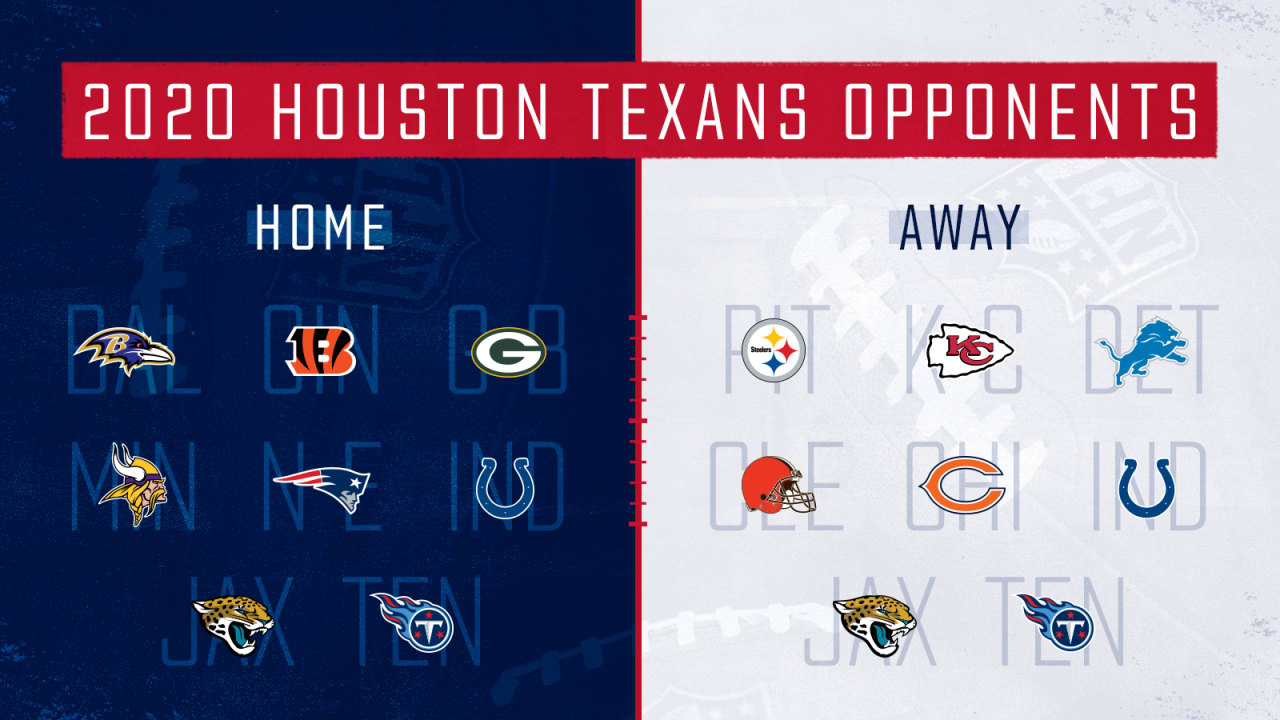 Houston Texans' Opponents for 2023-24 NFL Season Schedule