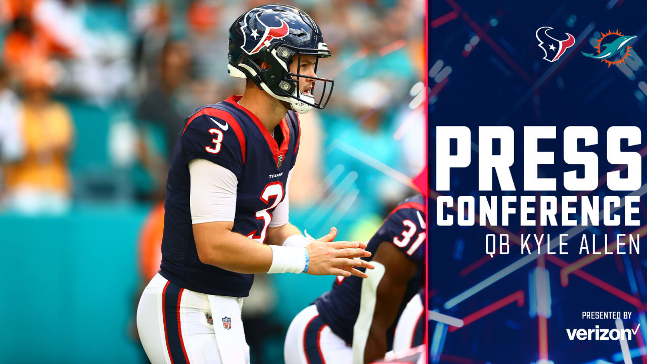 Kyle Allen starts today for the Houston Texans offensive offense