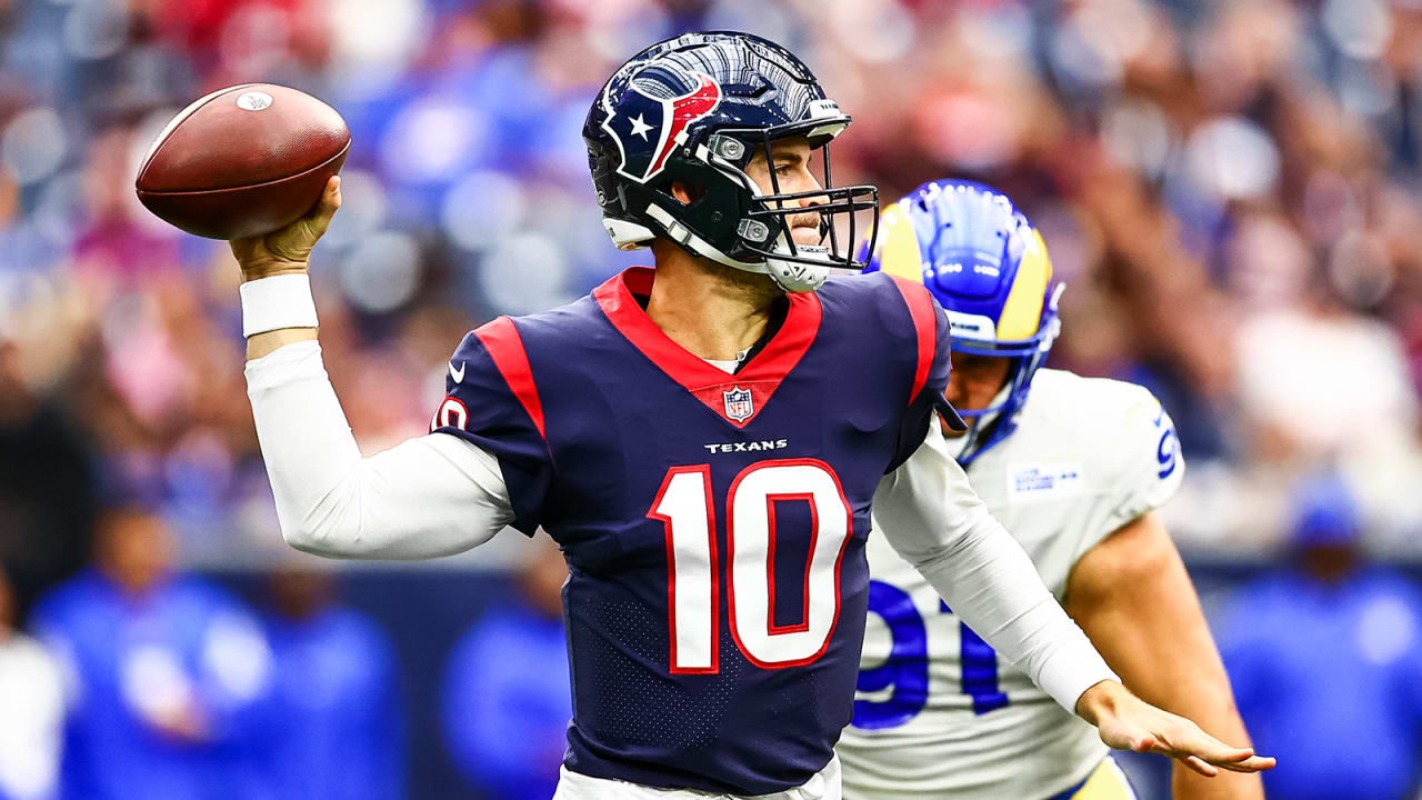 Houston Texans QB Davis Mills tossed three touchdowns late in a defeat to  the Los Angeles Rams at NRG Stadium.