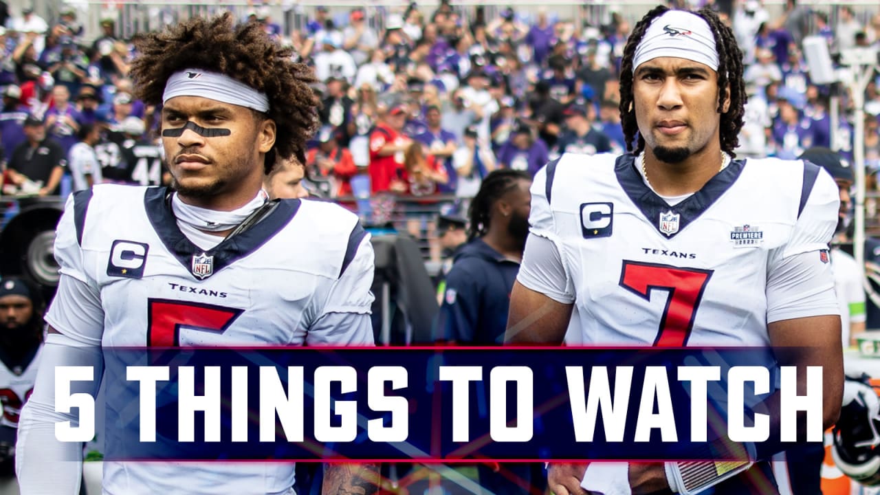 Here are five things to watch when the Houston Texans host the