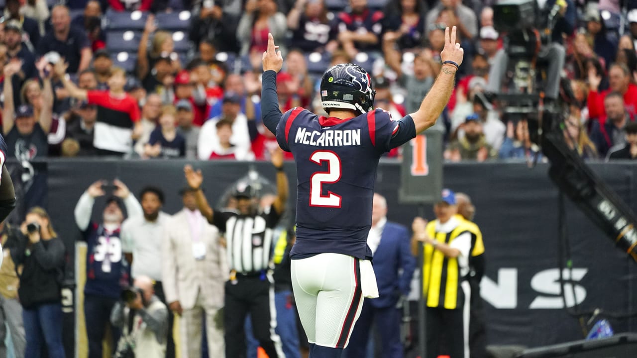 Houston Texans quarterback AJ McCarron (2) during pre-game