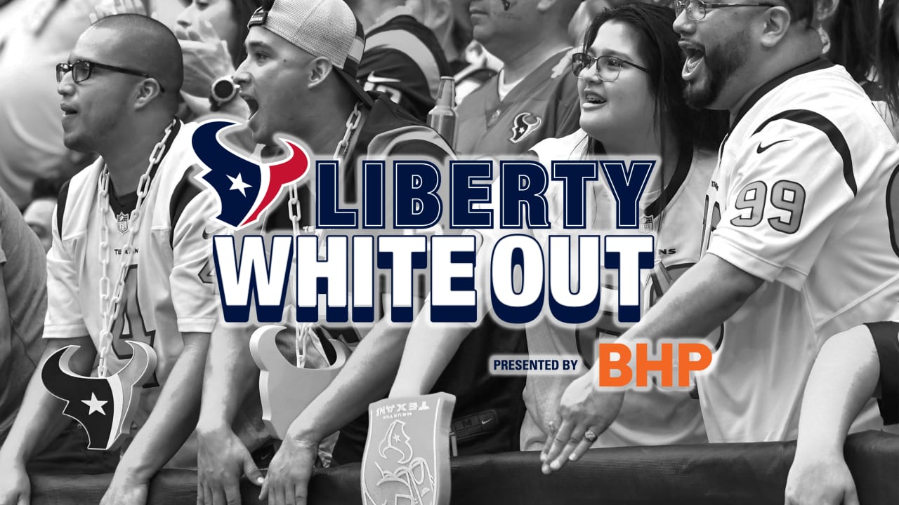 The Houston Texans will take on the Baltimore Ravens at NRG Stadium on the  Liberty White Out presented by BHP theme day.