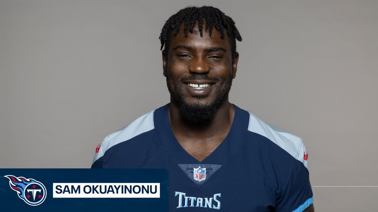 Tennessee Titans defensive tackle Sam Okuayinonu (59) runs during an NFL  football game against the Washington Commanders, Sunday, October 9, 2022 in  Landover. (AP Photo/Daniel Kucin Jr Stock Photo - Alamy