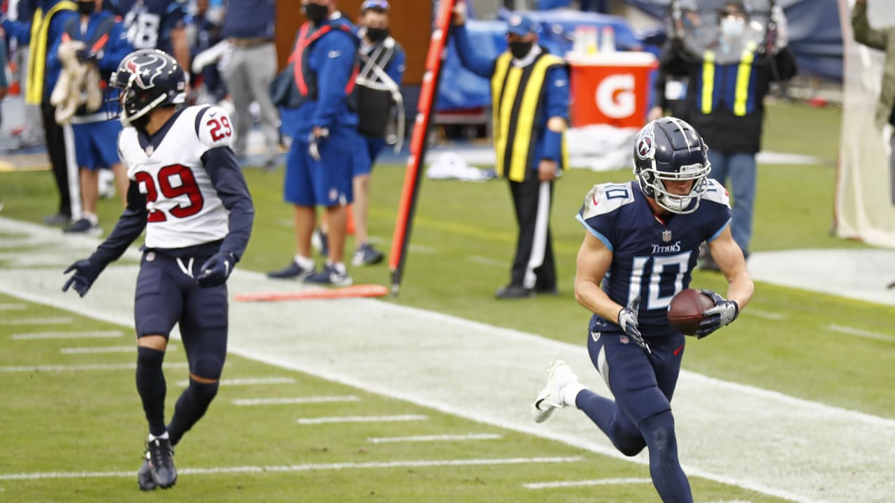 Houston Texans wide receiver Adam Humphries (27) is tackled by New