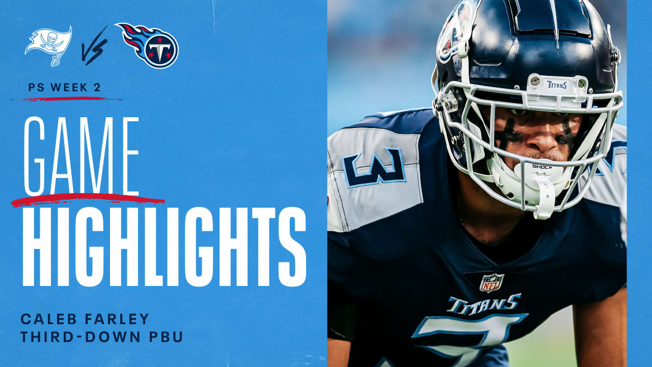 Caleb Farley shows progress in first joint practice vs. Buccaneers - Music  City Miracles