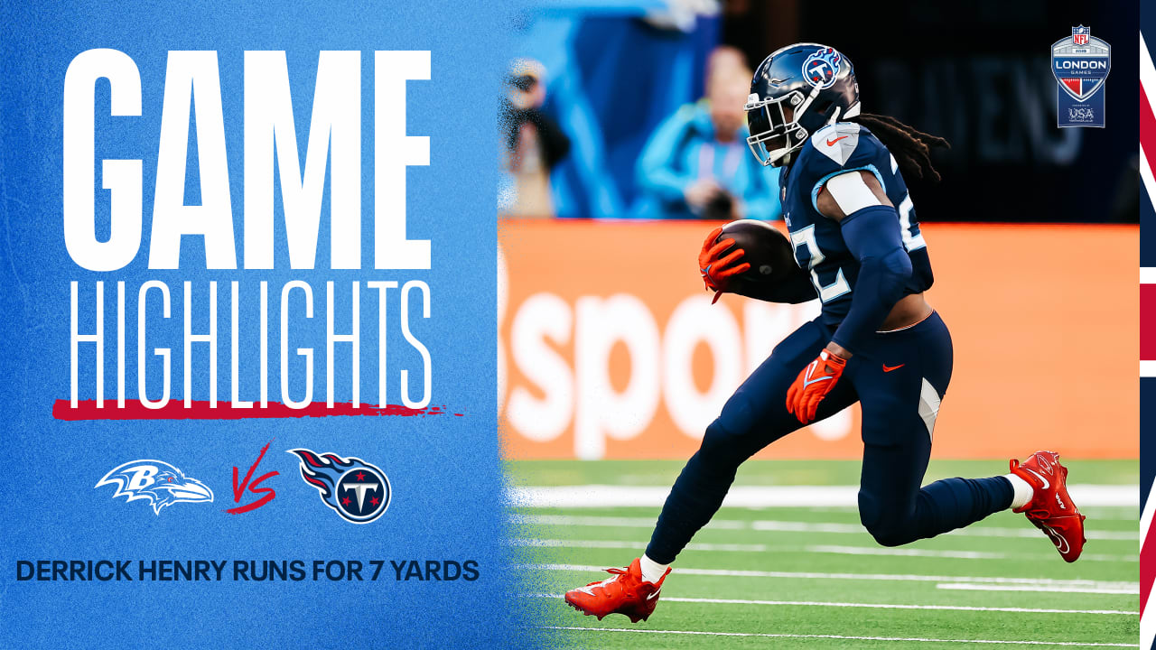 Derrick Henry Goes for 7 Yards on First Touch in London Game Highlights