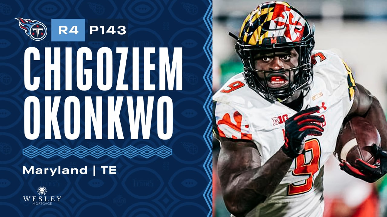 Maryland football tight end Chigoziem Okonkwo drafted in fourth