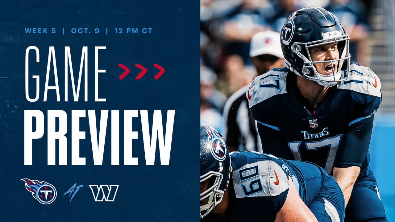 Tennessee Titans vs Washington Commanders Matchup Preview - October 9th,  2022