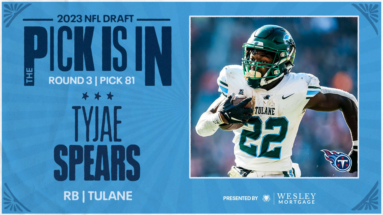 Titans Select Tulane RB Tyjae Spears in the Third Round of