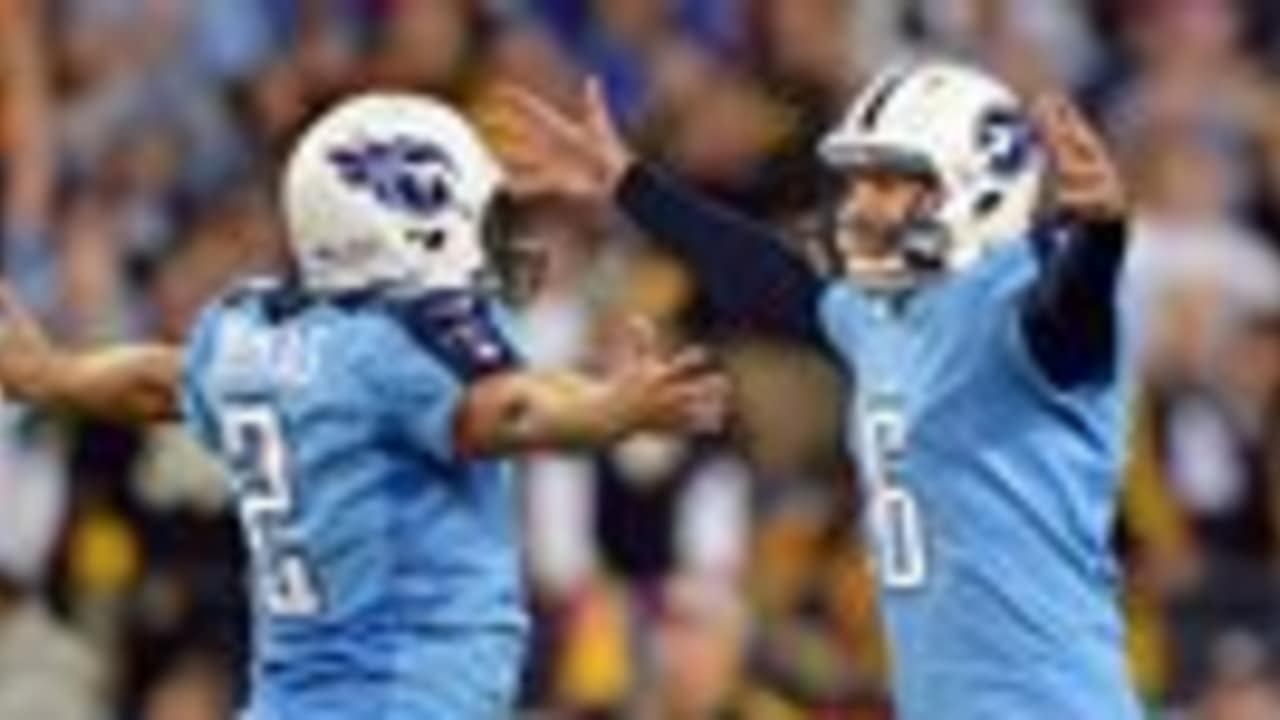 Tennessee Titans place kicker Rob Bironas gets ready to kick during  football training camp Tuesday, July 31, 2007 in Nashville, Tenn. Bironas  set a franchise record with four game-winning field goals in