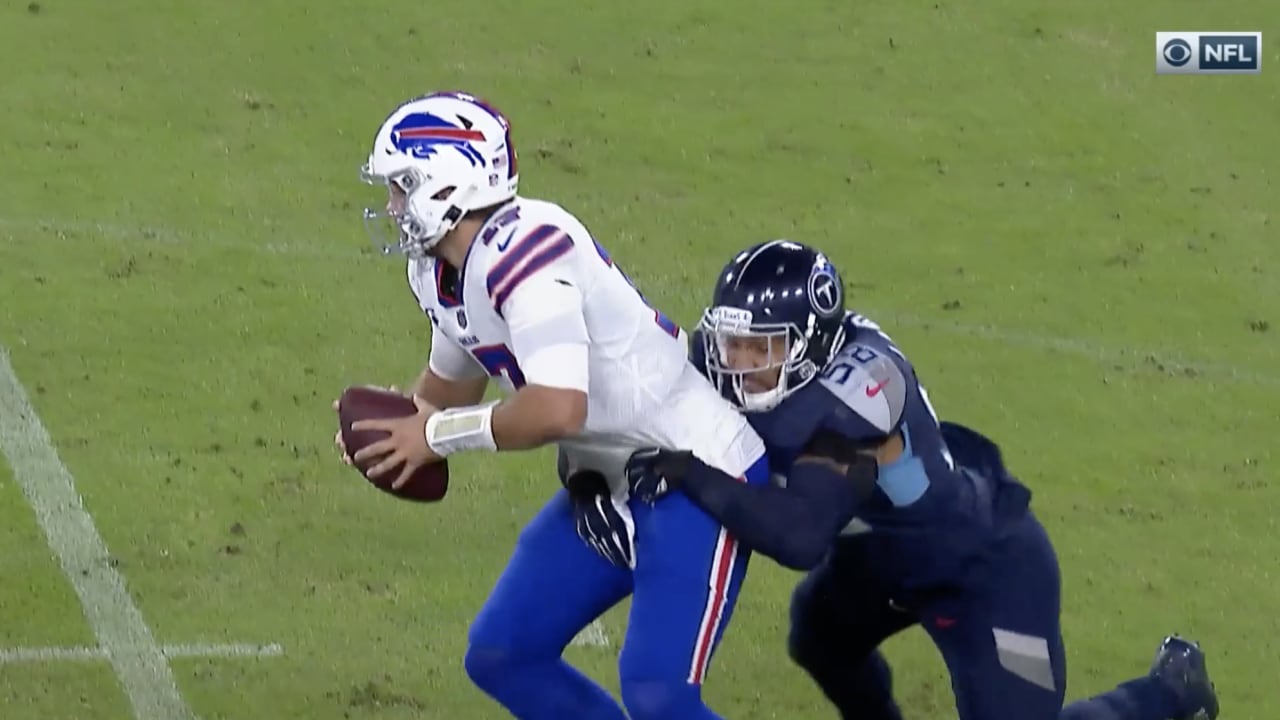 Josh Allen drops a finger roll to celebrate his 10-yard touchdown run