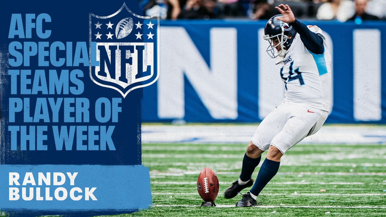 Titans Kicker Randy Bullock Named AFC Special Teams Player of the Week
