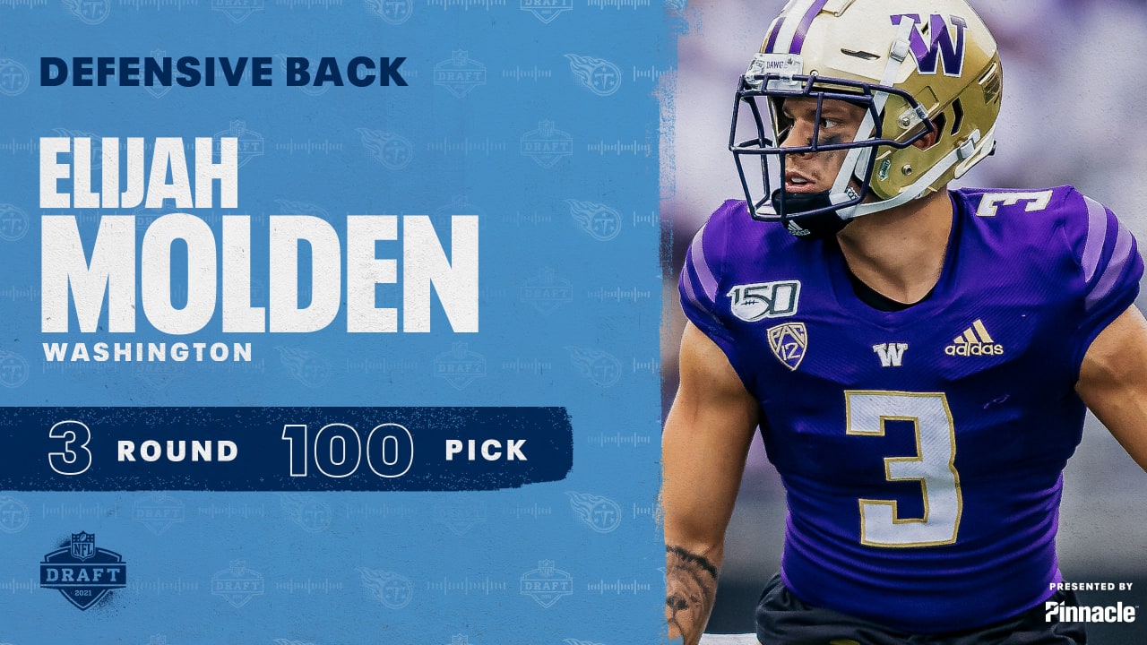 Titans Select Washington CB Elijah Molden in the Third Round of the NFL