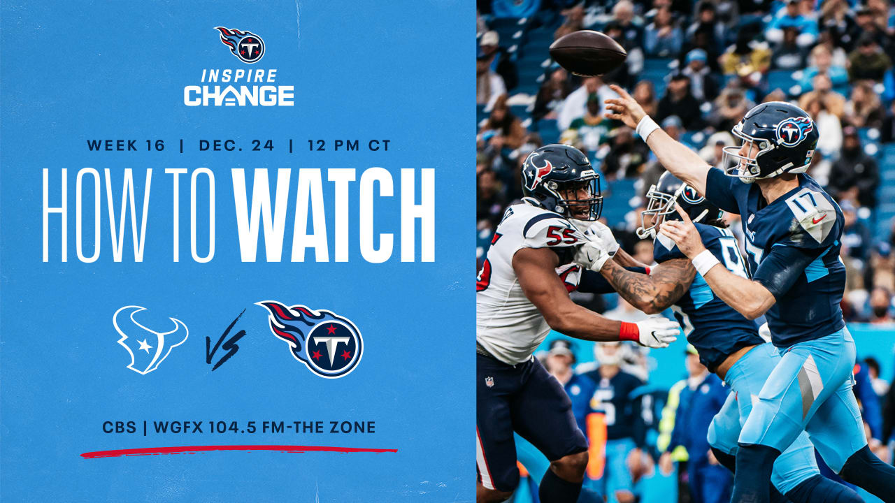 The Houston Texans are taking on the Tennessee Titans for Week 16