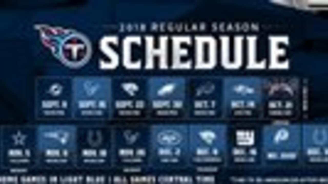 Titans Release 2020 Schedule, and it Includes Three Prime-Time Contests