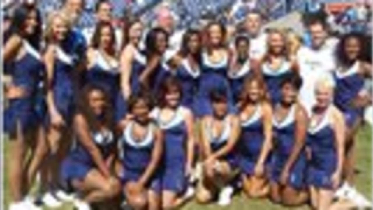 Tennessee Titans Cheerleaders & T-Rac - On the day in 1999 – The first ever Tennessee  Titans cheerleading squad was announced. 