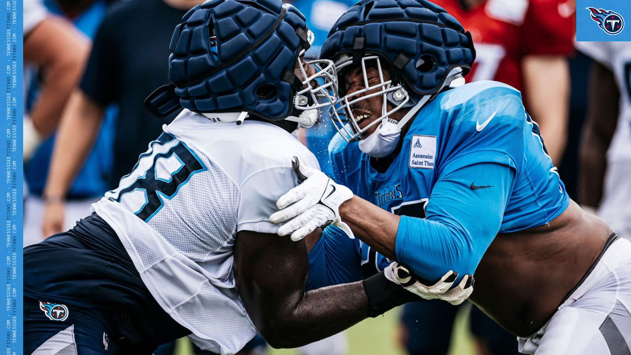 Tennessee Titans wide receiver Terry Godwin takes part in drills