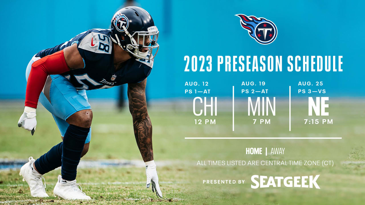 Dates and Times for Titans Preseason Games Now Set