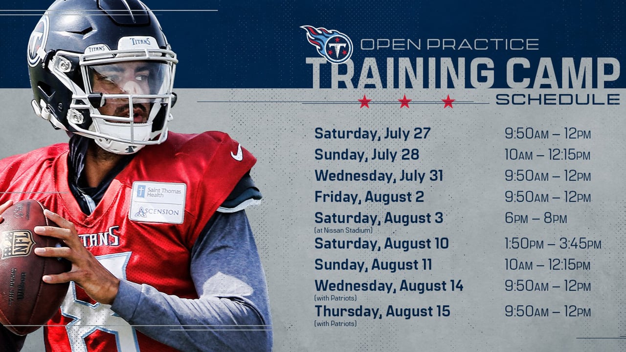 Tennessee Titans training camp practice Monday, August 7, 2023