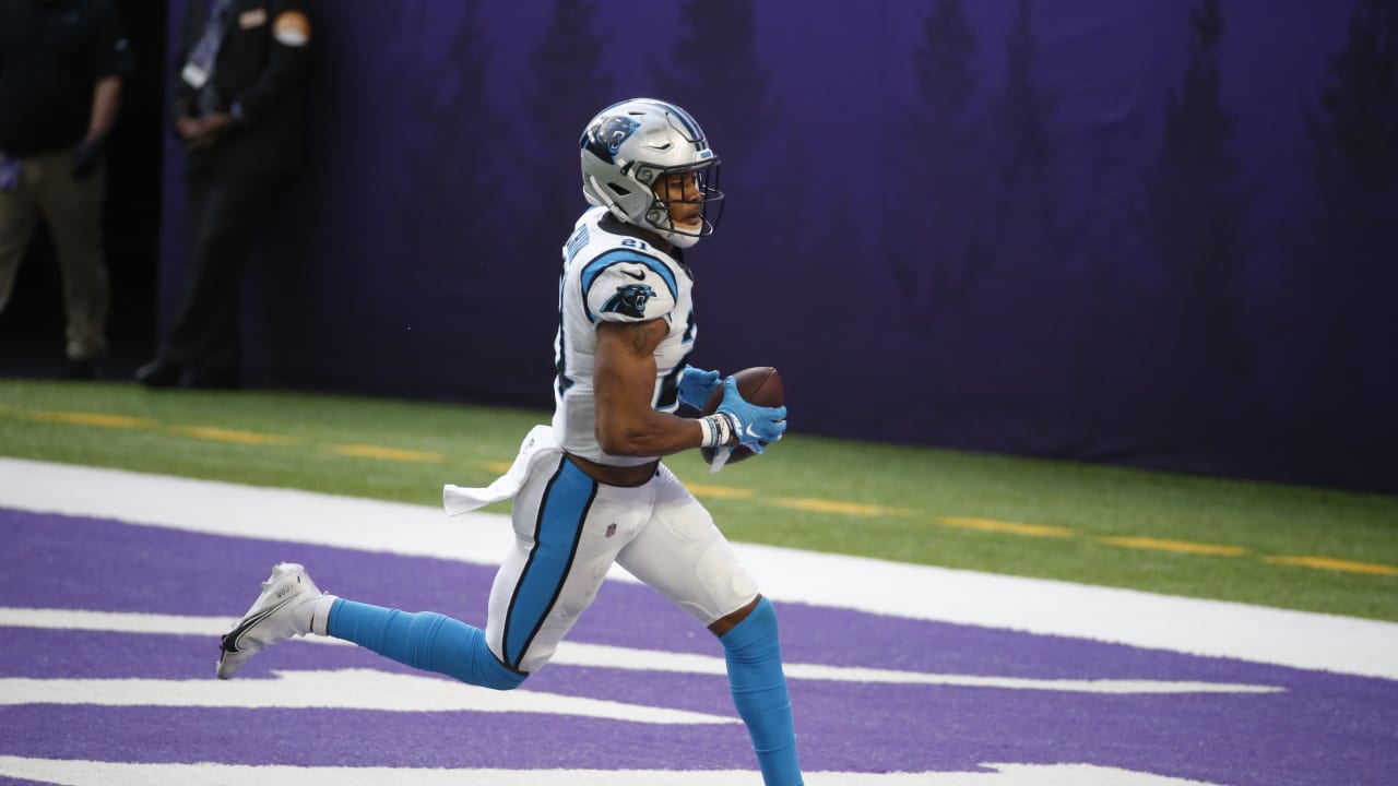 Jeremy Chinn Carolina Panthers Game-Used #21 White Jersey vs. Arizona  Cardinals on October 2 2022