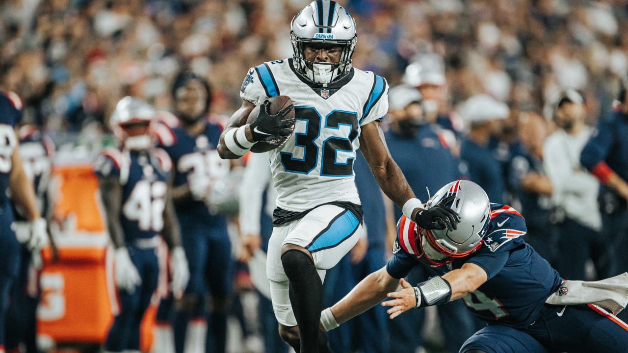 Carolina Panthers cornerback Tae Hayes runs into the end zone for