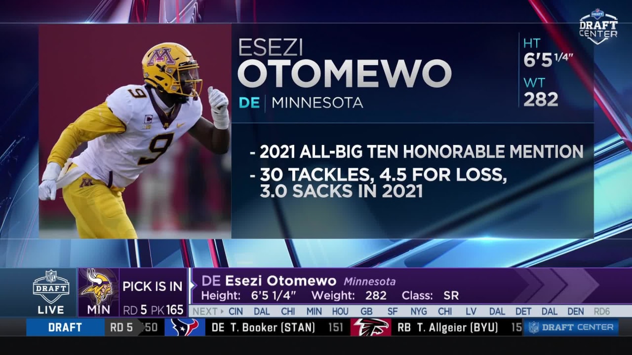 2022 NFL Draft Results: Minnesota Vikings select Esezi Otomewo - Daily  Norseman