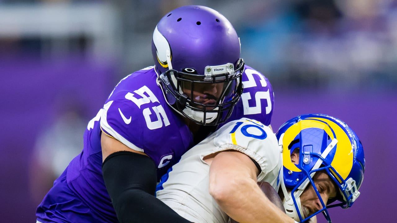 Minnesota Vikings outside linebacker Anthony Barr (55) stands on the field  during the second half of