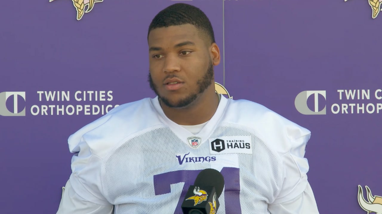 Vikings rookie left tackle Christian Darrisaw working his way back from  injury