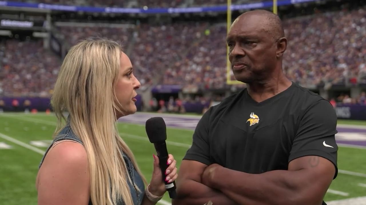 Season Ticket Member Susan Votel Sounds the Gjallarhorn Prior To Vikings- Titans