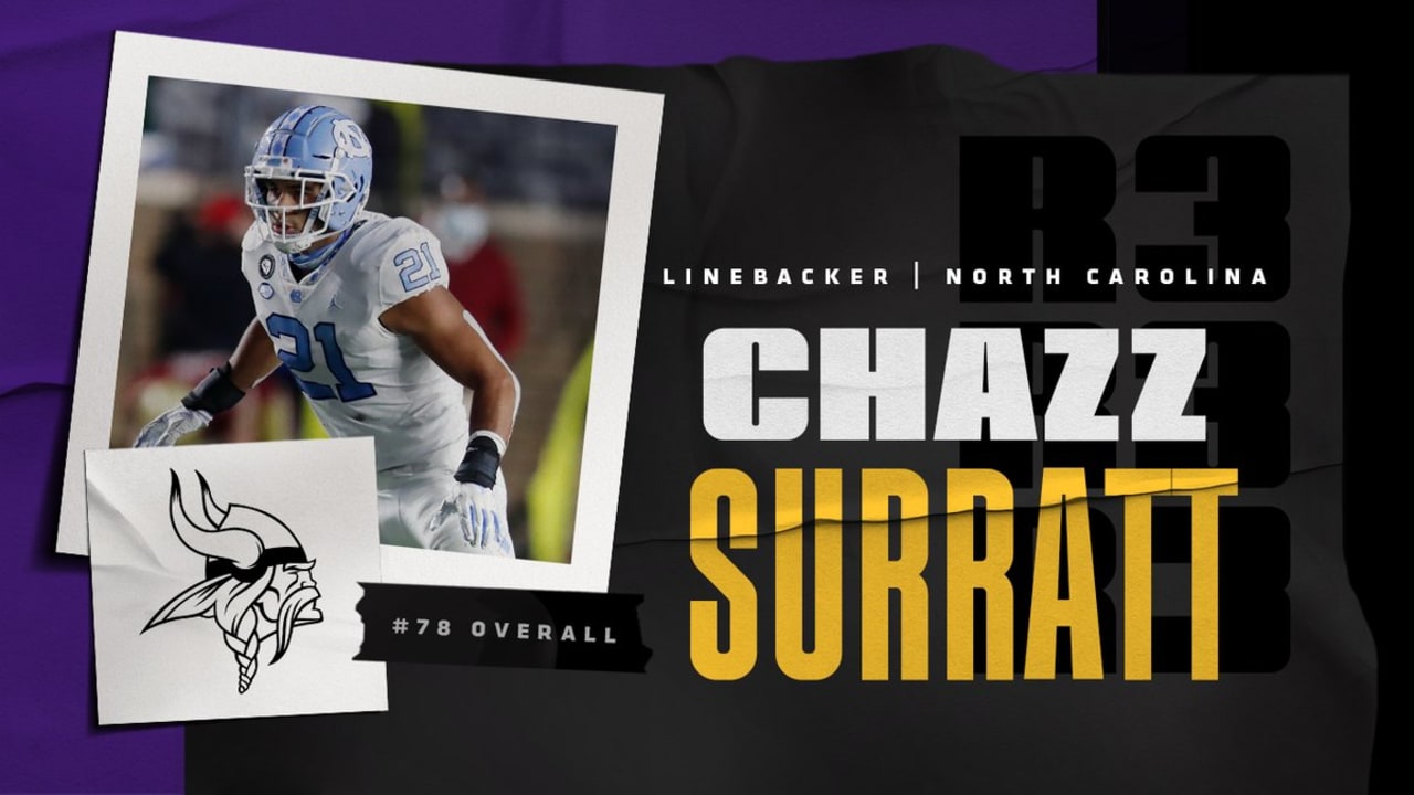 Vikings 2021 NFL draft pick: North Carolina LB Chazz Surratt in third