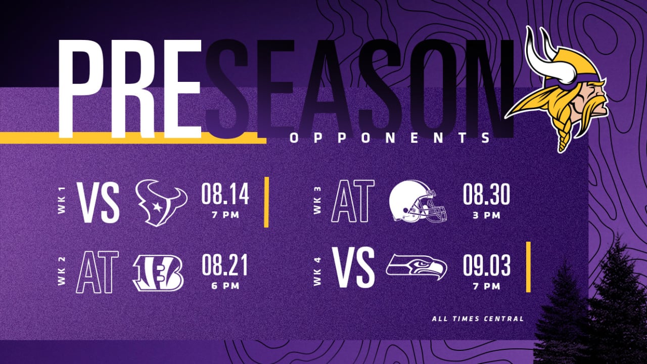 Vikings 2022 Preseason Schedule Vikings Announce Dates & Times Of 2020 Preseason Games