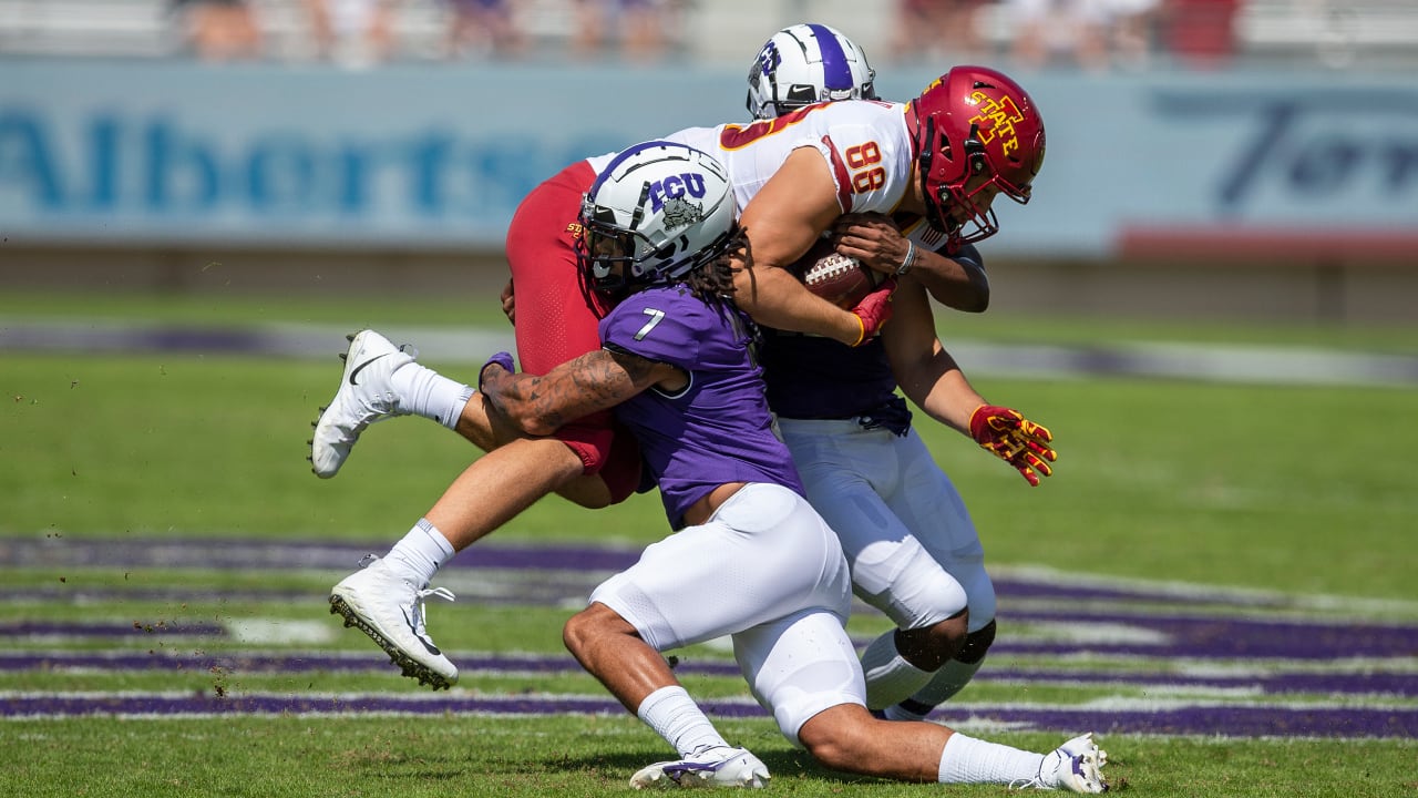 Watch: Former Oregon Ducks' star Jevon Holland forces two fumbles