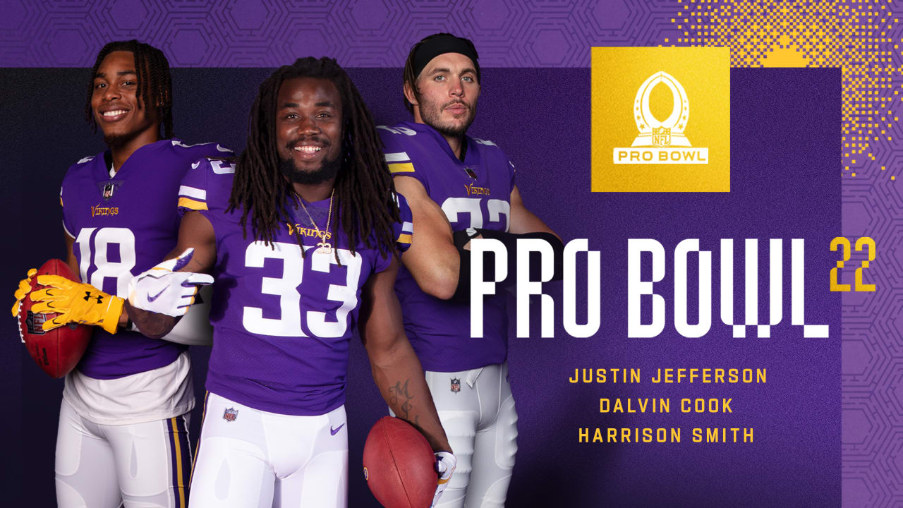 Justin Jefferson, Dalvin Cook & Harrison Smith 2022 Pro Bowl