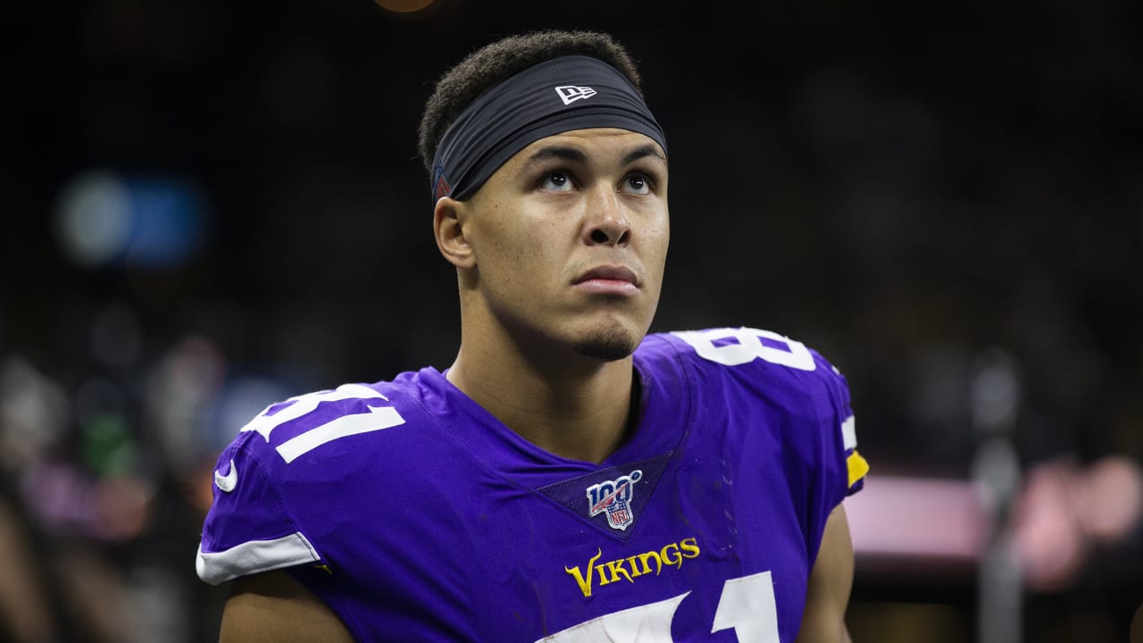 Minnesota Vikings wide receiver Bisi Johnson (81) moves with the snap  during the fourth quarter of an NFL football game against the New York  Giants, Sunday, Oct. 6, 2019, in East Rutherford