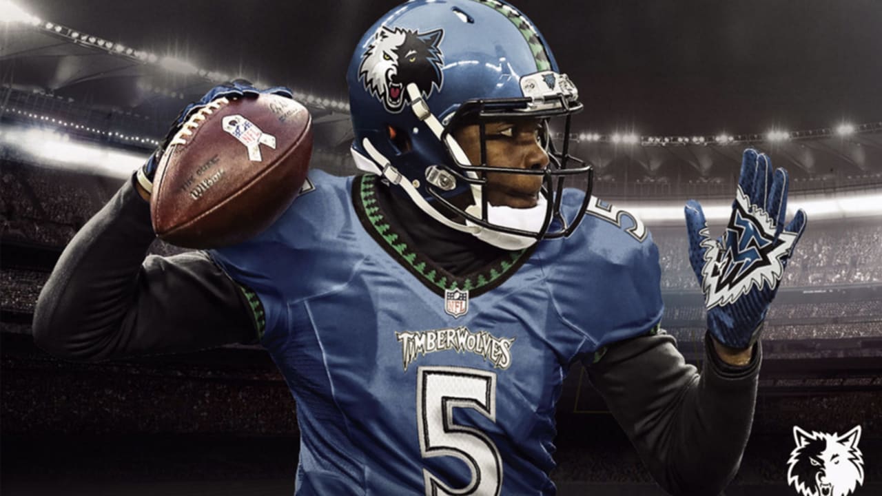 Teddy Bridgewater Featured In T-Wolves NBA/NFL Jersey Mashup Picture