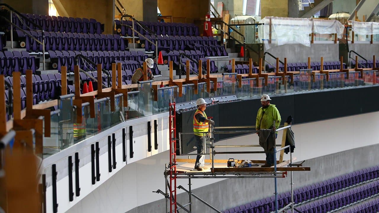 Photos: Ribbon Board Install Begins at U.S. Bank Stadium