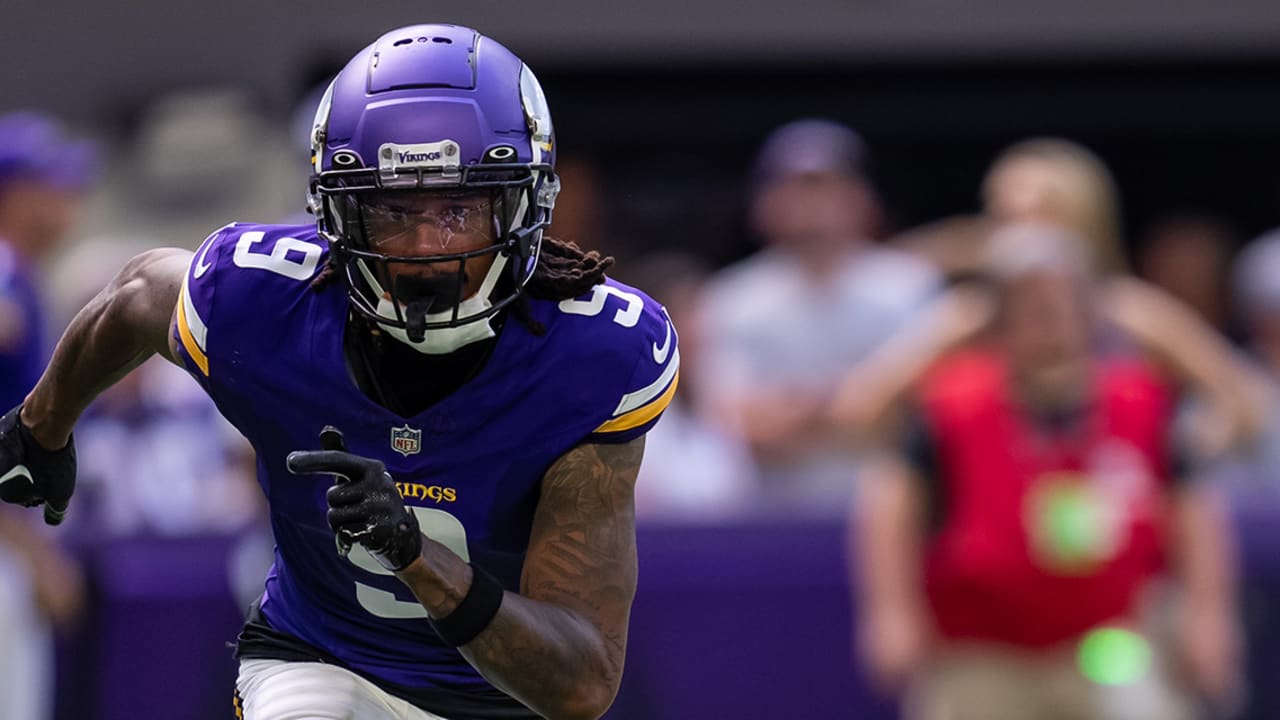 Minnesota Vikings wide receiver Trishton Jackson (9) warms up