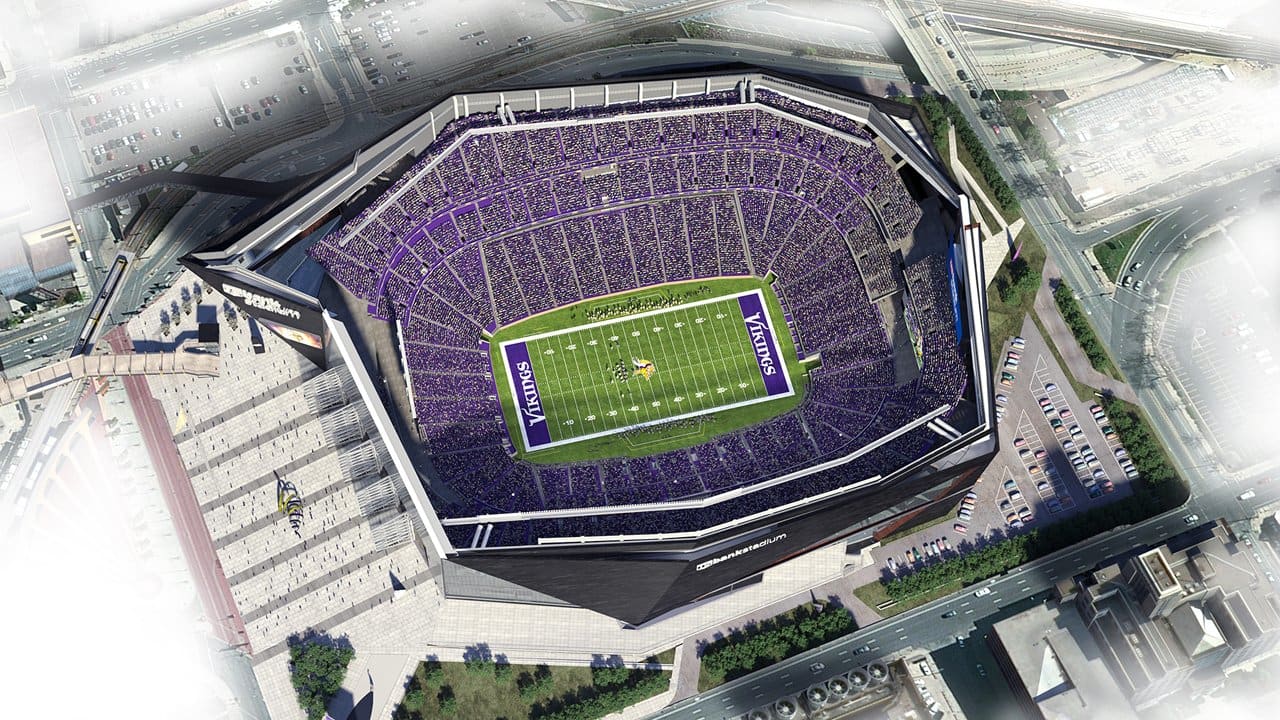 U.S. Bank Stadium Football Stadium Print, Minnesota Vikings Football