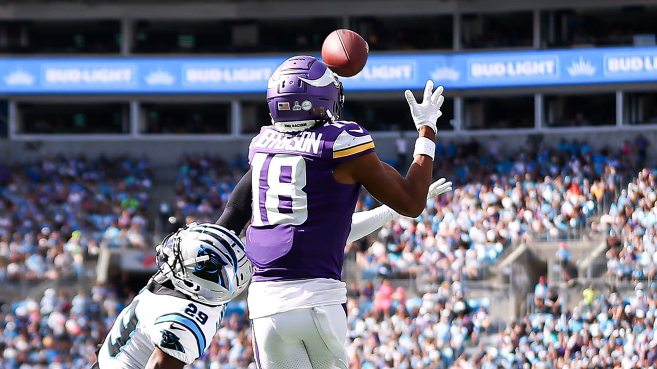 Minnesota Vikings wide receiver Justin Jefferson's second TD catch of 2023  gets Vikings on board vs. Panthers